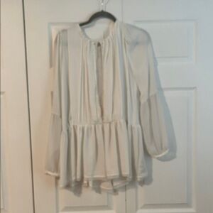 Free People Cream Peplum Blouse